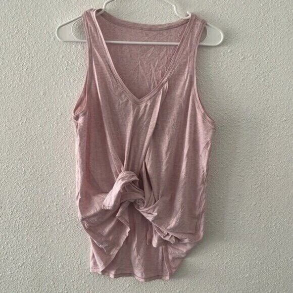 S5 Lululemon Knot A Problem Tie Front V Neck Tank Heathered Petals Pink 8/10 - Picture 3 of 6